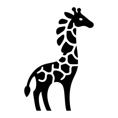 Siluet zürafa beyaz arkaplan üzerinde izole