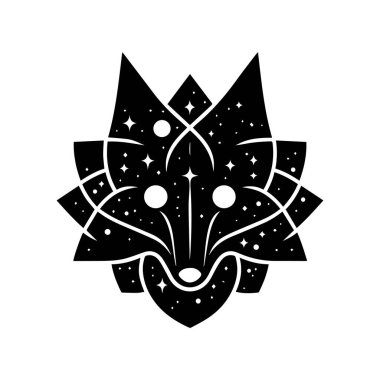 Beyaz arkaplan üzerinde izole edilmiş Kurt silueti düzenlenebilir vektör çizimi