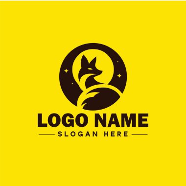 Tilki hayvan logosu ve simgesi temiz yassı modern minimalist iş ve lüks marka logosu düzenlenebilir vektör tasarımı