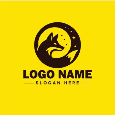 Tilki hayvan logosu ve simgesi temiz yassı modern minimalist iş ve lüks marka logosu düzenlenebilir vektör tasarımı