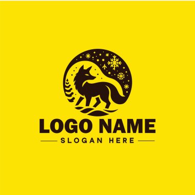 Tilki hayvan logosu ve simgesi temiz yassı modern minimalist iş ve lüks marka logosu düzenlenebilir vektör tasarımı