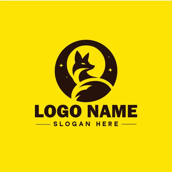 Tilki hayvan logosu ve simgesi temiz yassı modern minimalist iş ve lüks marka logosu düzenlenebilir vektör tasarımı