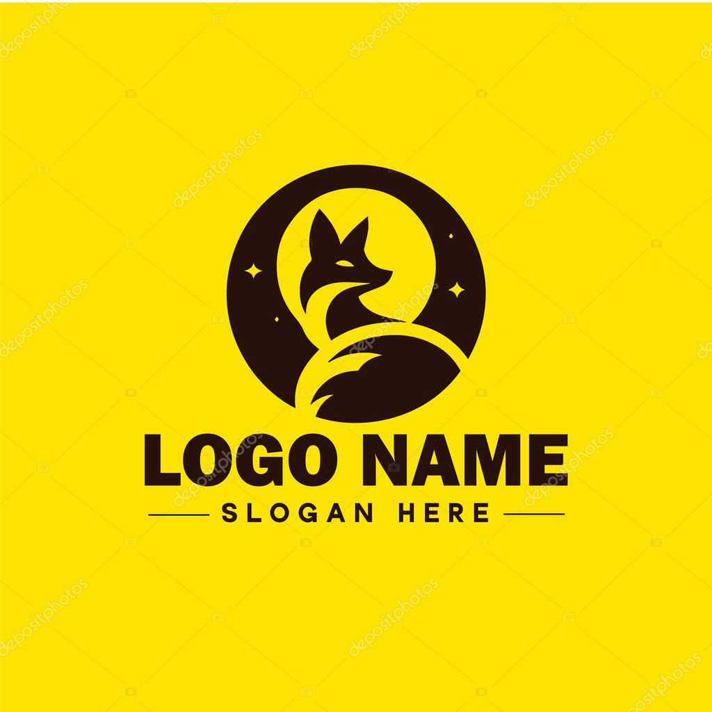 Fox animal logo and icon clean flat modern minimalist business and luxury brand logo design editable vector