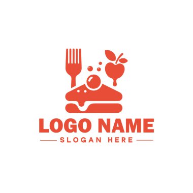 restoran, bar, kahve dükkanı, bbq, pastane, kafe, yemek logosu ve simge temiz düz modern minimalist iş logosu düzenlenebilir vektör tasarımı