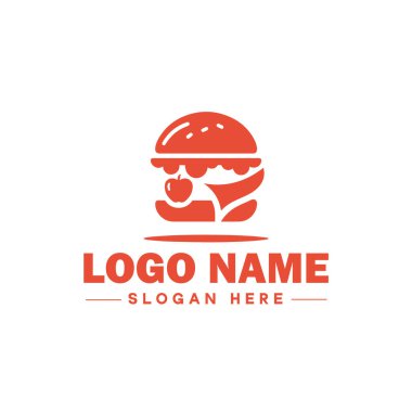 restoran, bar, kahve dükkanı, bbq, pastane, kafe, yemek logosu ve simge temiz düz modern minimalist iş logosu düzenlenebilir vektör tasarımı