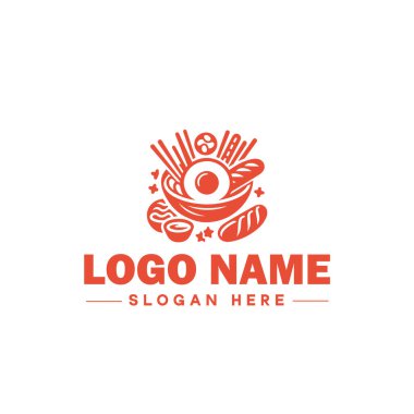 restoran, bar, kahve dükkanı, bbq, pastane, kafe, yemek logosu ve simge temiz düz modern minimalist iş logosu düzenlenebilir vektör tasarımı