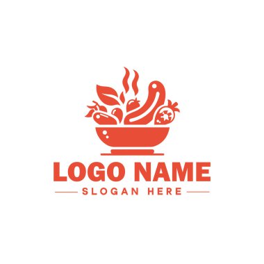 restoran, bar, kahve dükkanı, bbq, pastane, kafe, yemek logosu ve simge temiz düz modern minimalist iş logosu düzenlenebilir vektör tasarımı