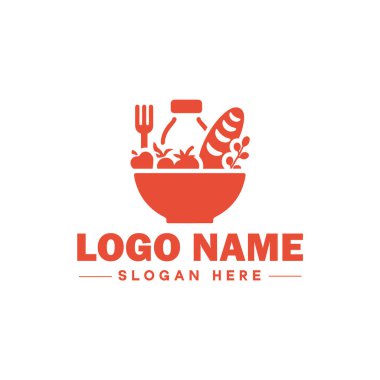 restoran, bar, kahve dükkanı, bbq, pastane, kafe, yemek logosu ve simge temiz düz modern minimalist iş logosu düzenlenebilir vektör tasarımı