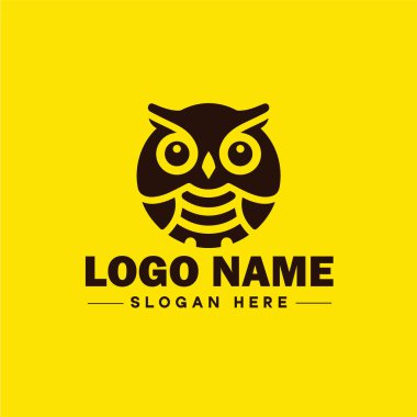 Şirket, iş yeri, topluluk, takım logosu ve simge için baykuş logosu. Temiz düz modern minimalist iş logosu düzenlenebilir vektör tasarımı.