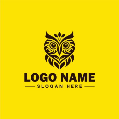 Şirket, iş yeri, topluluk, takım logosu ve simge için baykuş logosu. Temiz düz modern minimalist iş logosu düzenlenebilir vektör tasarımı.