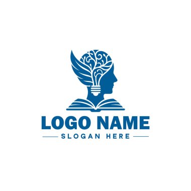 okul, üniversite, üniversite, enstitü ve simge için eğitim logosu temiz düz modern minimalist logo düzenlenebilir vektör