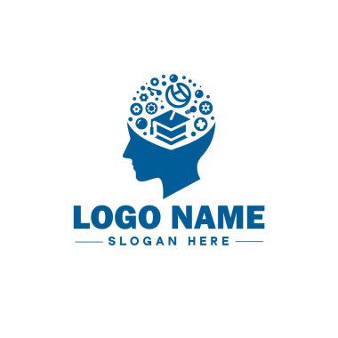 okul, üniversite, üniversite, enstitü ve simge için eğitim logosu temiz düz modern minimalist logo düzenlenebilir vektör