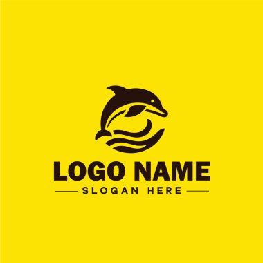 Yunus logosu ve simge sembolü temiz, yassı, modern, minimalist logo tasarımı düzenlenebilir vektör