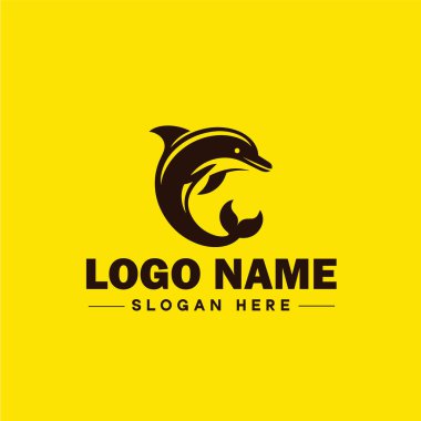 Yunus logosu ve simge sembolü temiz, yassı, modern, minimalist logo tasarımı düzenlenebilir vektör