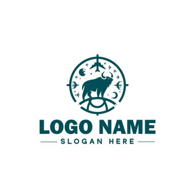 Seyahat Logosu Logosu Macerası, Turne, Açık hava, Kamp, Dağ, Avcılık, Yürüyüş, Seyahat logosu Düzenlenebilir Vektörü