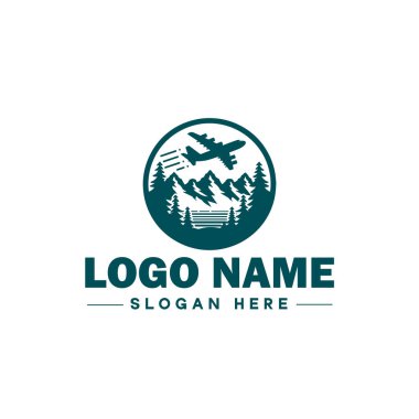 Seyahat Logosu Logosu Macerası, Turne, Açık hava, Kamp, Dağ, Avcılık, Yürüyüş, Seyahat logosu Düzenlenebilir Vektörü
