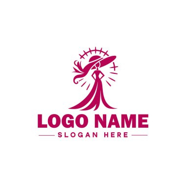 Moda logosu Lüks Cazibe Zarif Logo Simgesi Düz, modern, minimalist iş logosu
