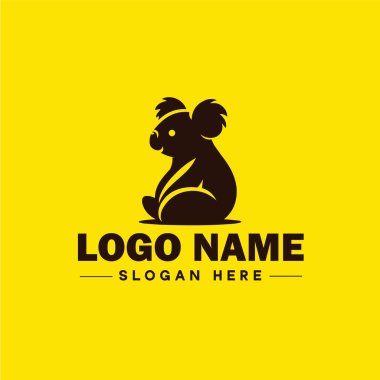 Koala logosu koala hayvan modern minimalist iş logosu düzenlenebilir vektörü