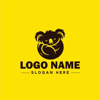 Koala logosu koala hayvan modern minimalist iş logosu düzenlenebilir vektörü