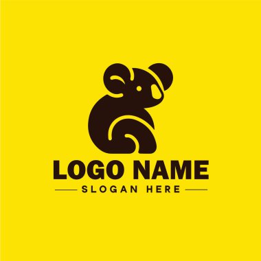 Koala logosu koala hayvan modern minimalist iş logosu düzenlenebilir vektörü