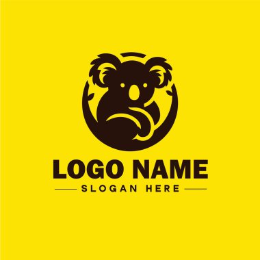 Koala logosu koala hayvan modern minimalist iş logosu düzenlenebilir vektörü