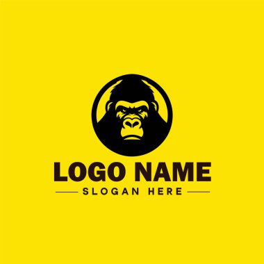 Goril logosu simgesi goril vahşi hayvan modern minimalist iş logosu düzenlenebilir vektör