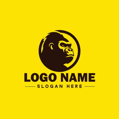 Goril logosu simgesi goril vahşi hayvan modern minimalist iş logosu düzenlenebilir vektör