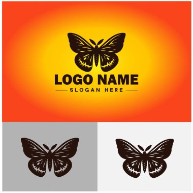 Güve böceği logo vektör sanat simgesi grafikleri ticari marka simgesi güve logo şablonu