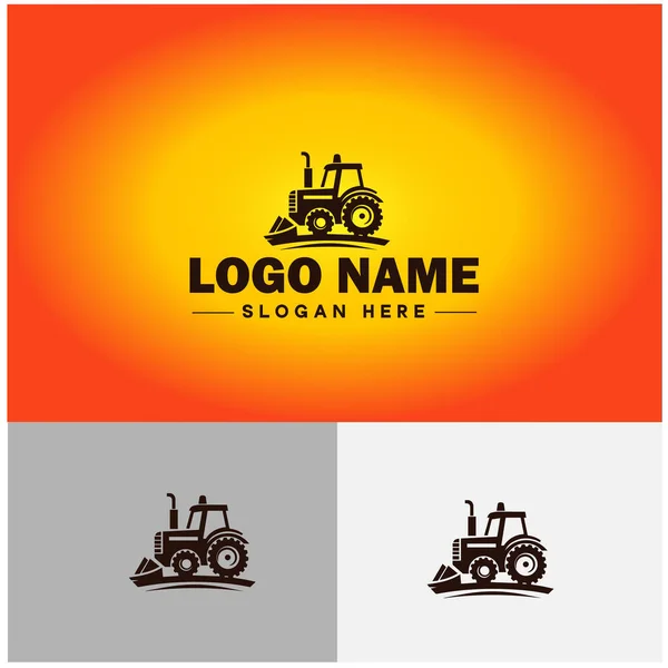 stock vector Tractor farm agriculture logo icon vector for business brand app icon farm industries machinery Tractor logo template