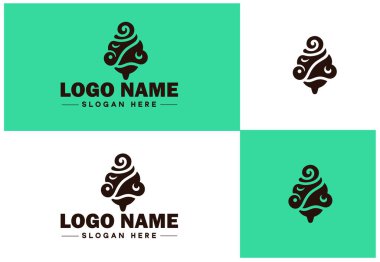 Dondurma ikonu yemek restoranı logosu modern düz iş vektörü logosu