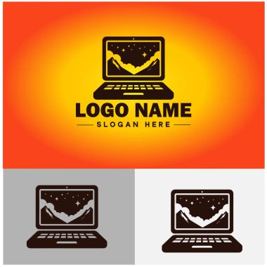 Laptop simgesi Laptop Web sitesi tasarım logosu UI modern düz iş vektörü logosu