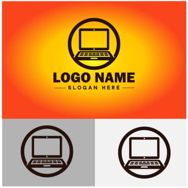 Laptop simgesi Laptop Web sitesi tasarım logosu UI modern düz iş vektörü logosu