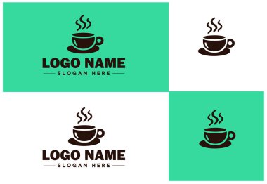 Kafe simgesi Kafe Kafe Bistro Bar düz logo sembolü düzenlenebilir vektörü