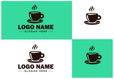 Kafe simgesi Kafe Kafe Bistro Bar düz logo sembolü düzenlenebilir vektörü