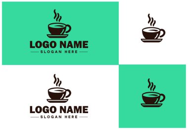Kafe simgesi Kafe Kafe Bistro Bar düz logo sembolü düzenlenebilir vektörü