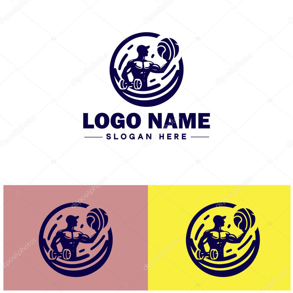 Sports Club icon Athletic club Sports association Recreation club flat logo sign symbol editable vector