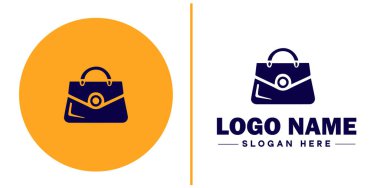 Çanta simgesi etiketi çanta şirketi çanta üreticisi düz logo işareti düzenlenebilir vektör
