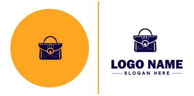 Çanta simgesi etiketi çanta şirketi çanta üreticisi düz logo işareti düzenlenebilir vektör