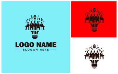 Berber Dükkanı Dörtlüsü simgesi Vokal Dörtlüsü Yakın Uyum Grubu Berber Dükkanı düz logo işareti düzenlenebilir vektörü