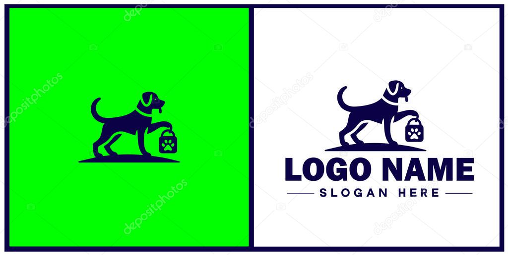Dog Training icon Canine obedience training Pet behavior training Dog obedience school flat logo sign symbol editable vector
