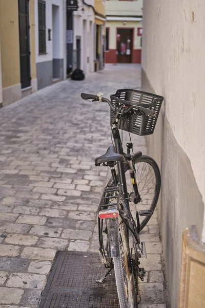 bicycle parked in the city