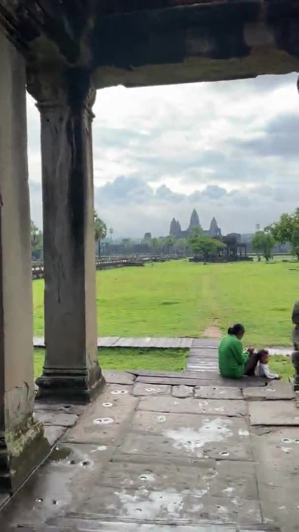 Temple Angkor Wat Kambodža — Stock video