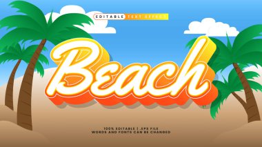 3D metin efekti plajı