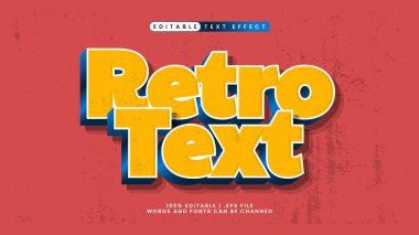 retro text 3d metin efekti vintage biçimi