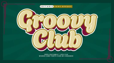 cool club 3d metin efekti retro vintage tarzı