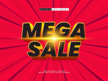 mega satış 3d düzenlenebilir metin efekti satışı
