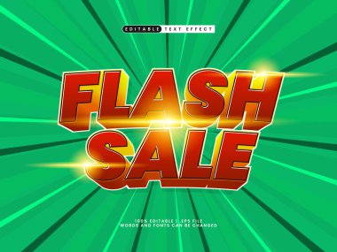 flash sale 3d düzenlenebilir metin efekti satışı