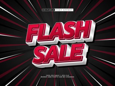 flash sale 3d düzenlenebilir metin efekti şablonu