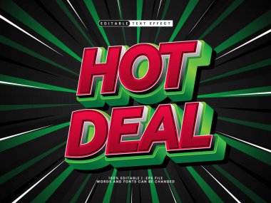 hot deal 3d düzenlenebilir metin efekti şablonu