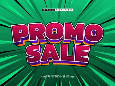 promo satışı 3d düzenlenebilir metin efekti şablonu